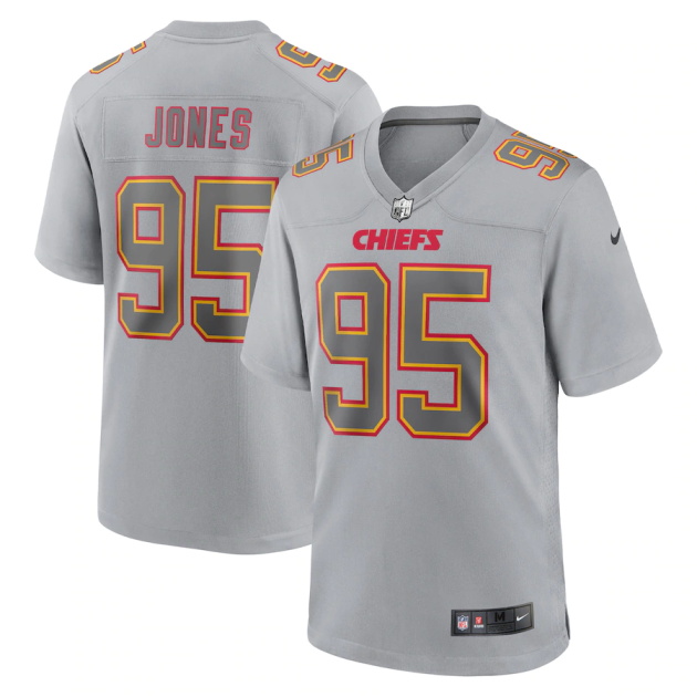 mens nike chris jones gray kansas city chiefs atmosphere fashion game jersey